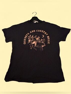 Dress Up “Cowboys & Country Music” Black Graphic Tee